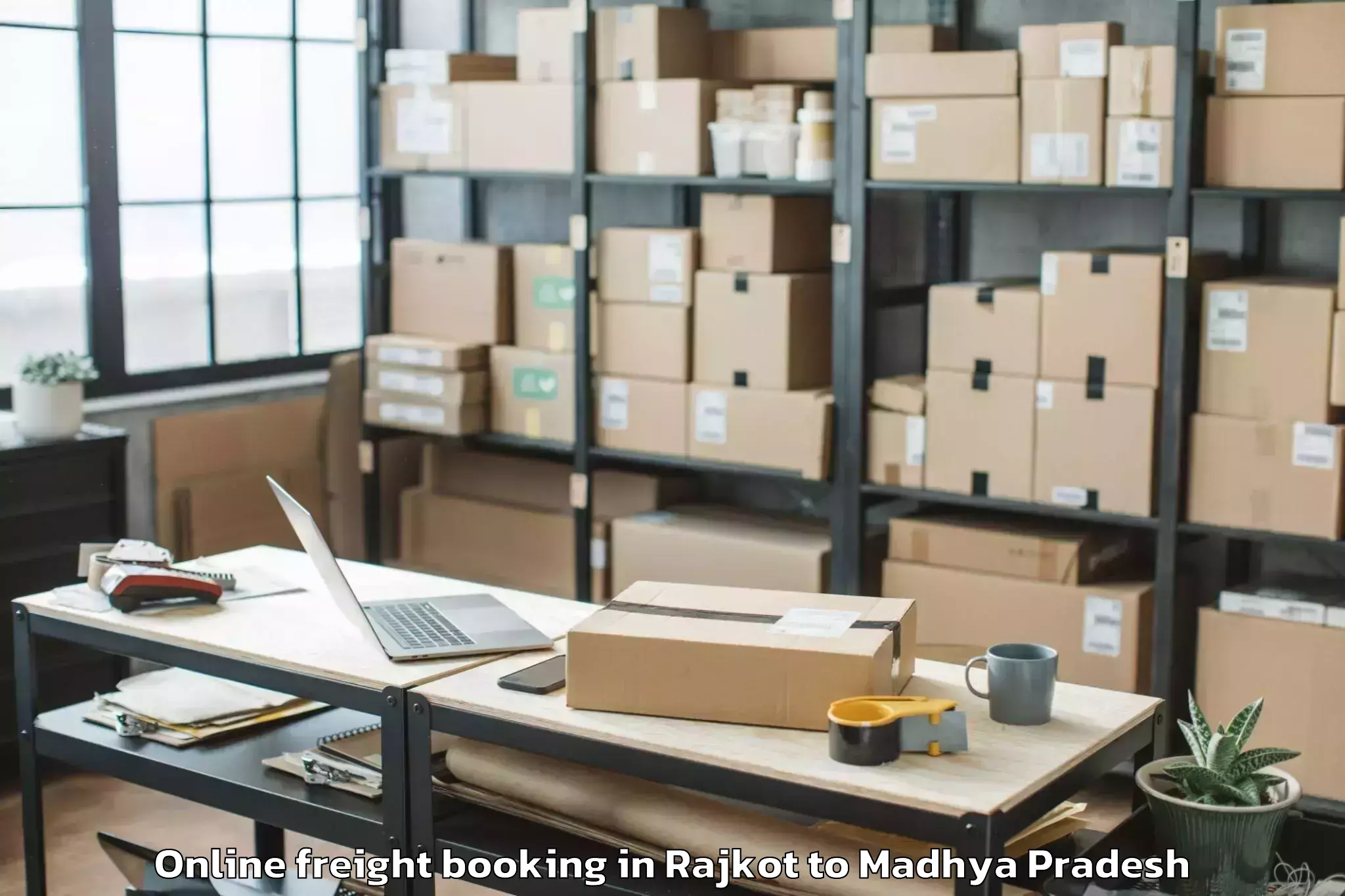 Book Rajkot to Gohad Online Freight Booking Online